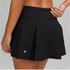 Lululemon Pace Rival Mid-Rise Skirt Women 10 Black Tennis Skort W8AT9S